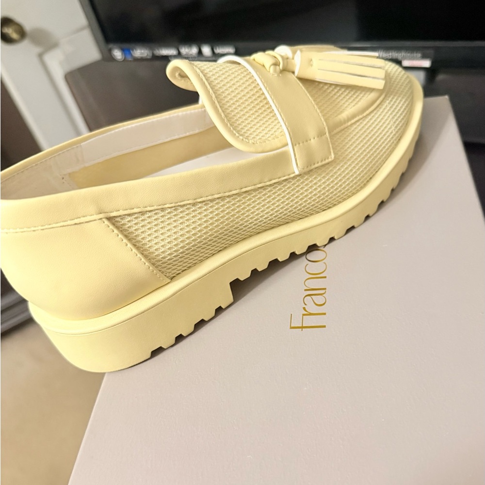 Franco Sarto Off White Flats with Breathable Design